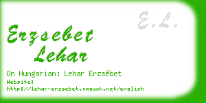 erzsebet lehar business card